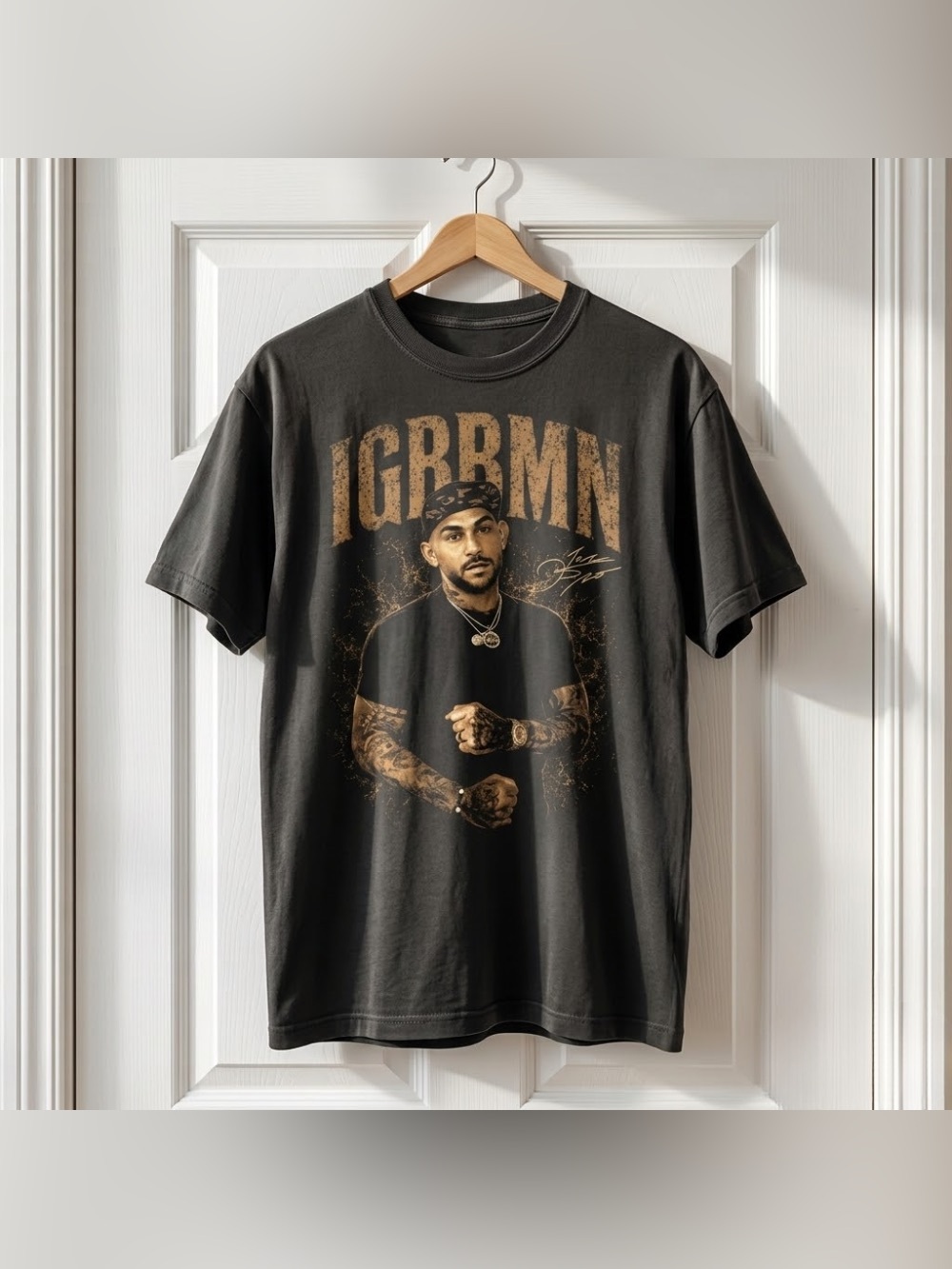 IGRBMN Rapper Portraits Signature Black Hip Hop Graphic T-Shirt